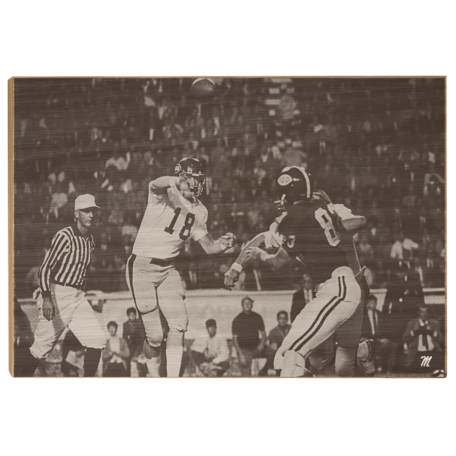 OLE MISS REBELS - Vintage Archie Manning Ole Miss vs Alabama '69 - College Wall Art #Wood