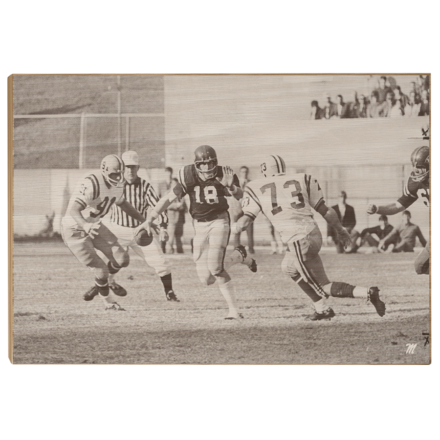 OLE MISS REBELS - Vintage Manning vs LSU '69 - College Wall Art #Wood