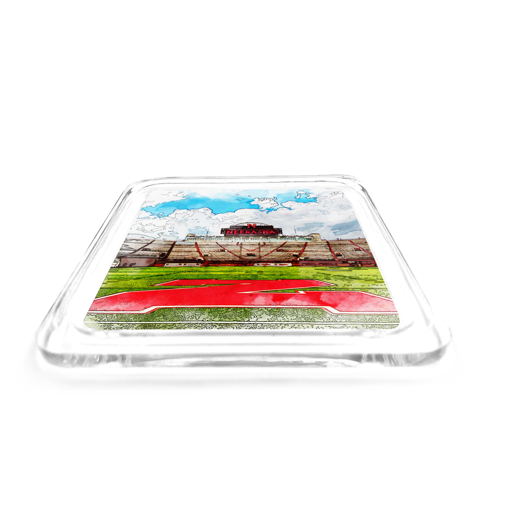 Nebraska Cornhuskers - Nebraska From the 50 Watercolor Drink Coaster