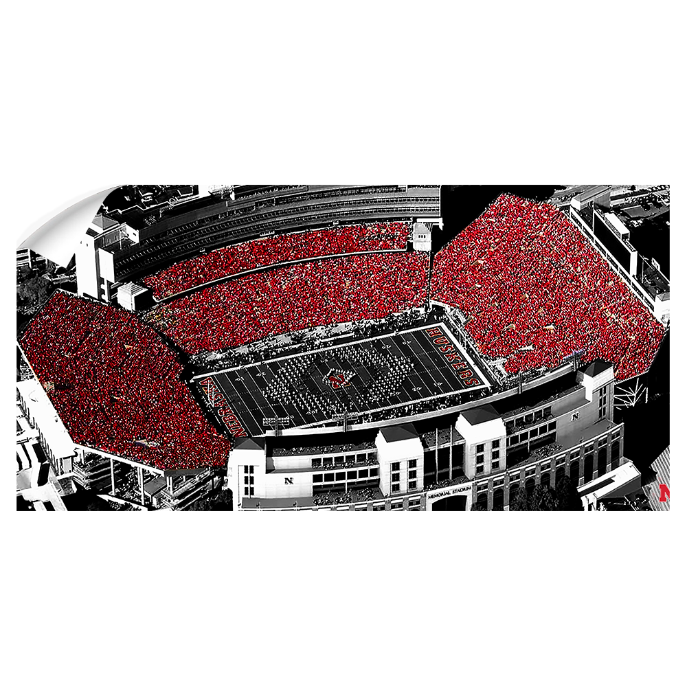 Nebraska Cornhuskers - Memorial Stadium Duotone Panoramic - College Wall Art #Wall Decal