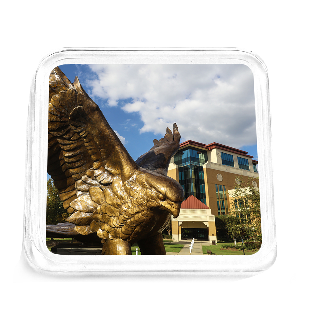 Louisiana Monroe Warhawks - Warhawk Statue Drink Coaster