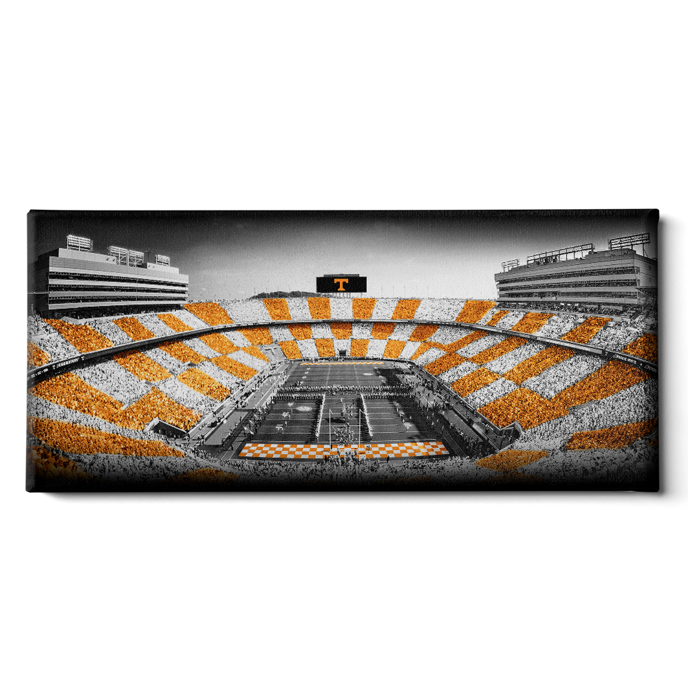 Tennessee Volunteers - Checkerboard Neyland B&W - College Wall Art #Canvas