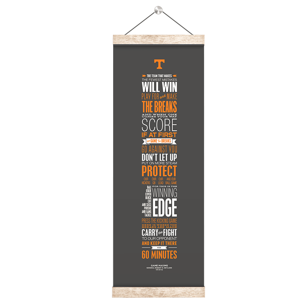 Tennessee Volunteers - Game Maxims Grey - College Wall Art #Hanging Canvas