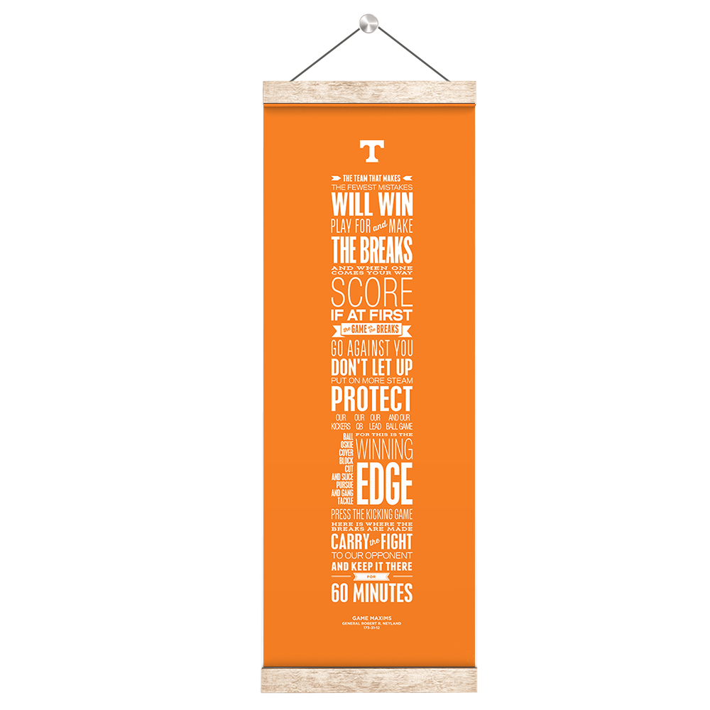 Tennessee Volunteers - Game Maxims Orange - College Wall Art #Hanging Canvas