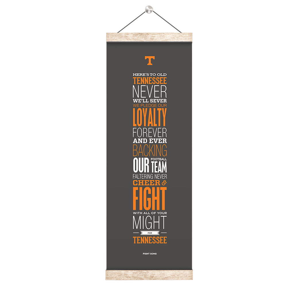 Tennessee Volunteers - Fight Song Grey - College Wall Art #Hanging Canvas