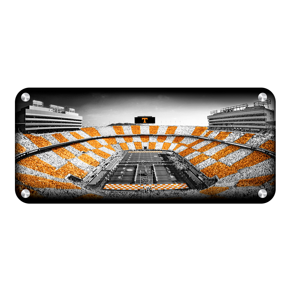 Tennessee Volunteers - Checkerboard Neyland B&W - College Wall Art #Wood