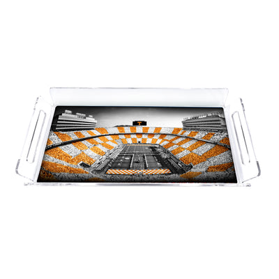 Tennessee Volunteers - Neyland Checkerboard B&W Decorative Serving Tray
