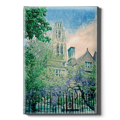 Yale Bulldogs - Harkness Tower Water Color - College Wall Art #Canvas