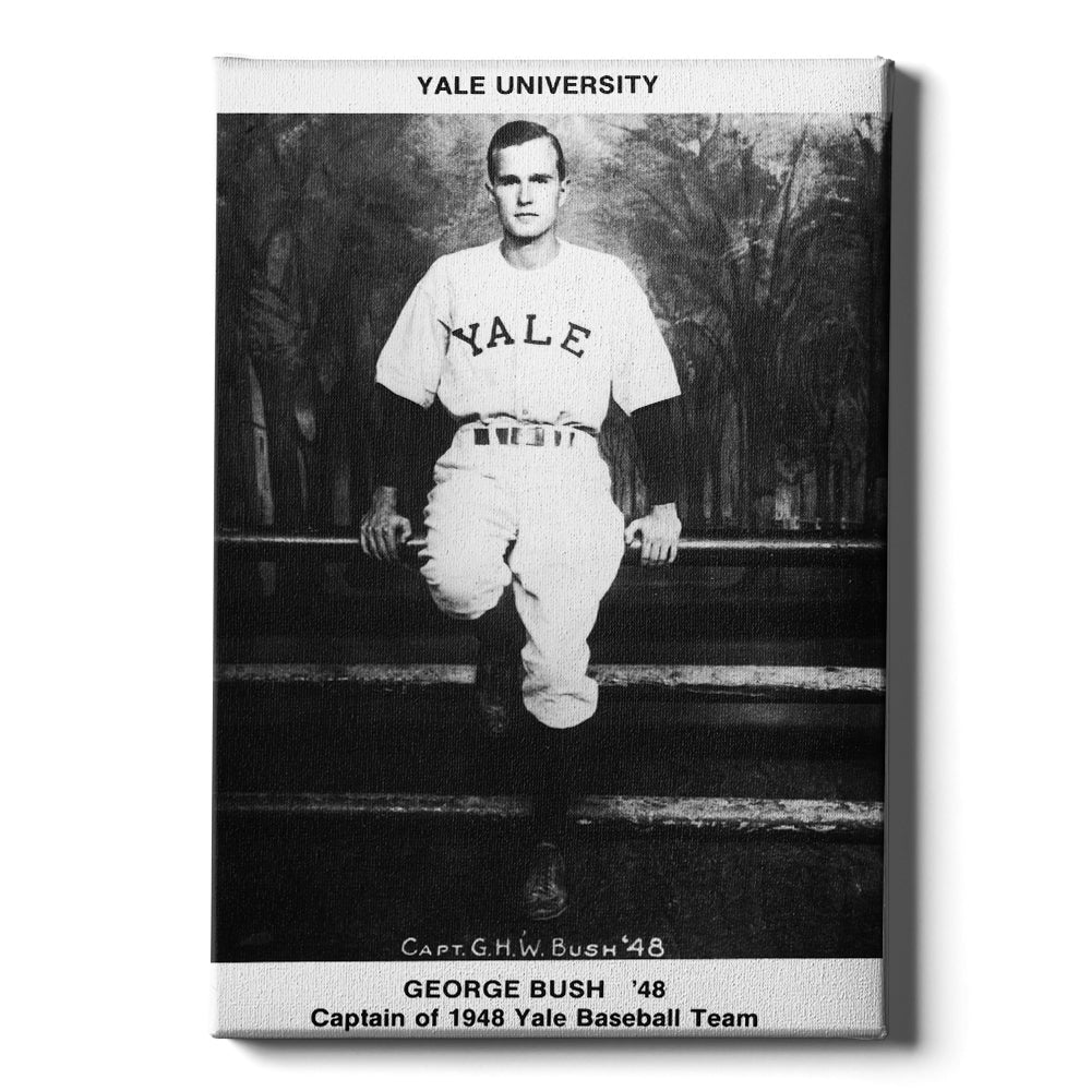 Yale Bulldogs - Vintage 1948 George HW Bush College Wall Art #Canvas