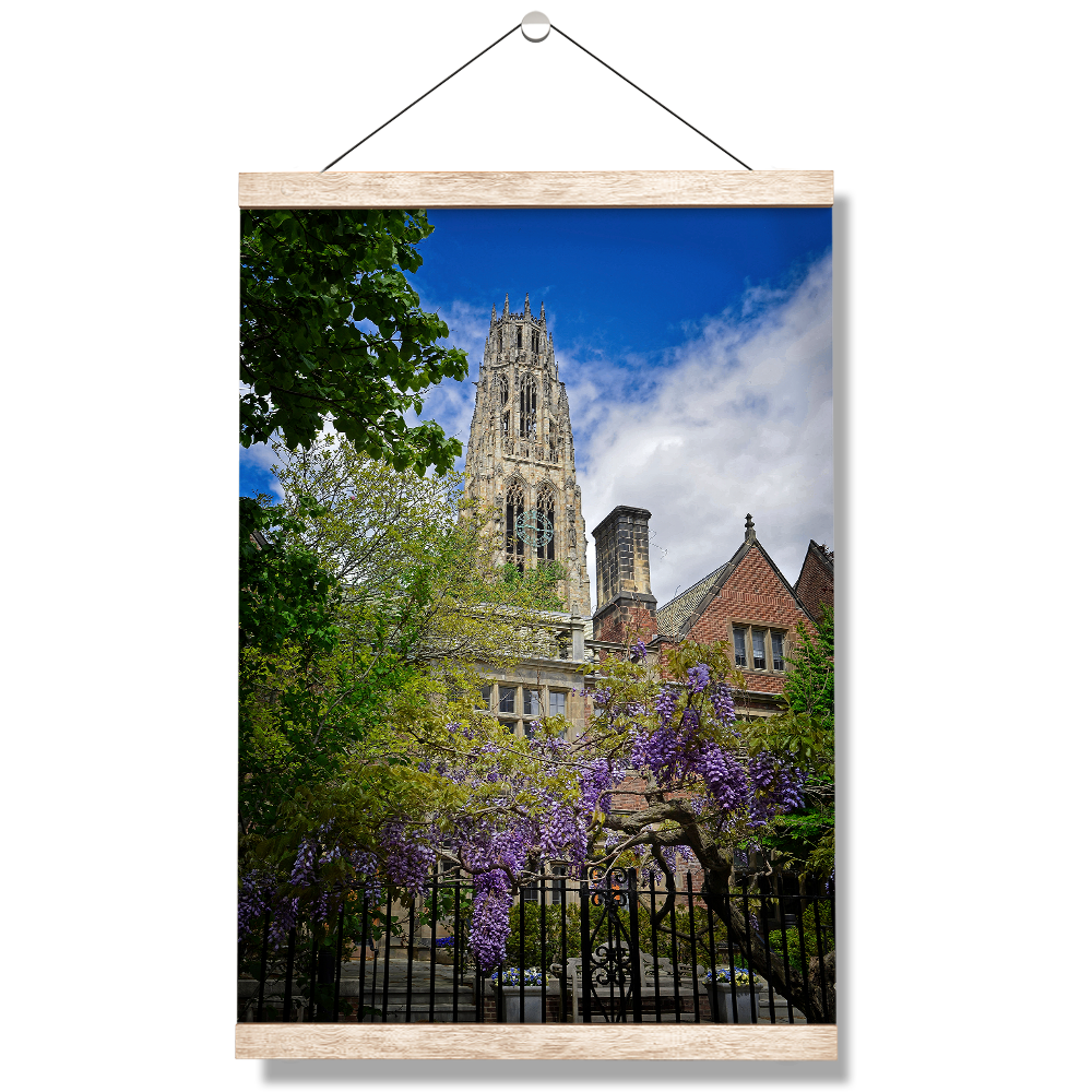 Yale Bulldogs - Springtime Harkness Tower - College Wall Art #Hanging Canvas