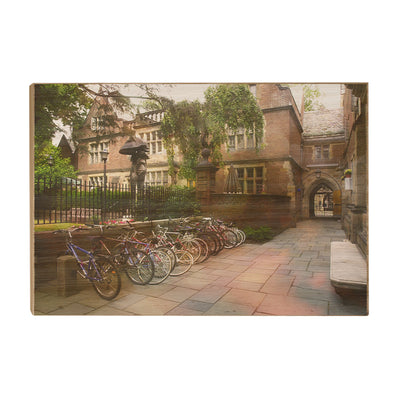 Yale Bulldogs - Bikes on Campus - College Wall Art #Wood
