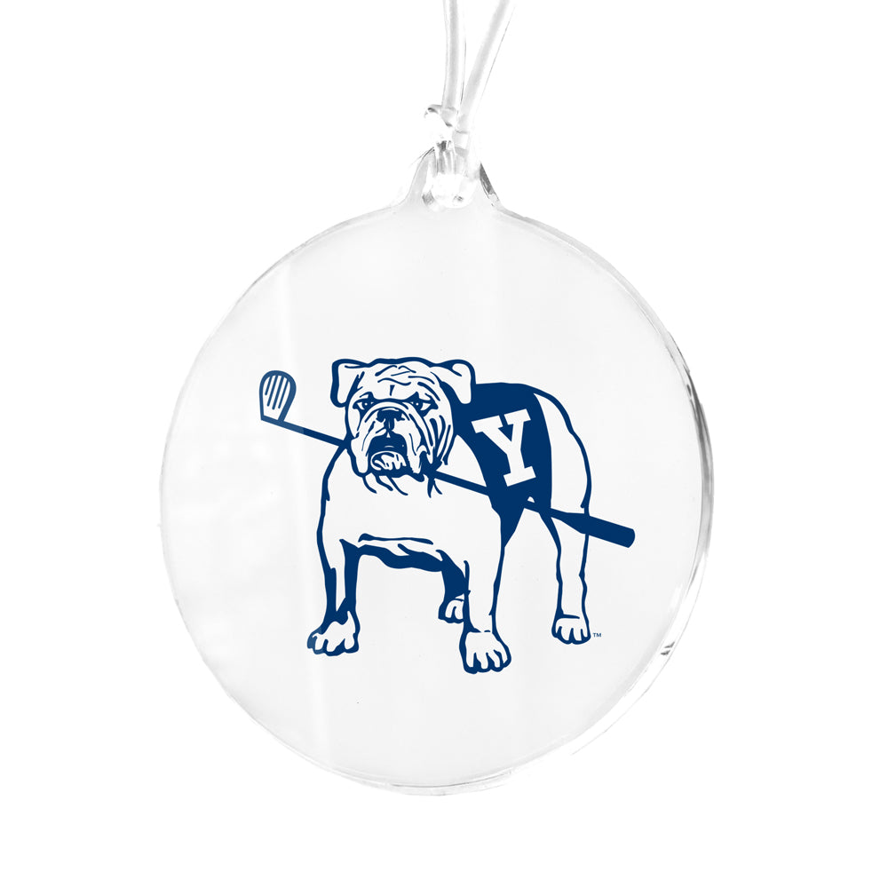 Yale Bulldogs - Bulldog with Golf Club Bag Tag & Ornament