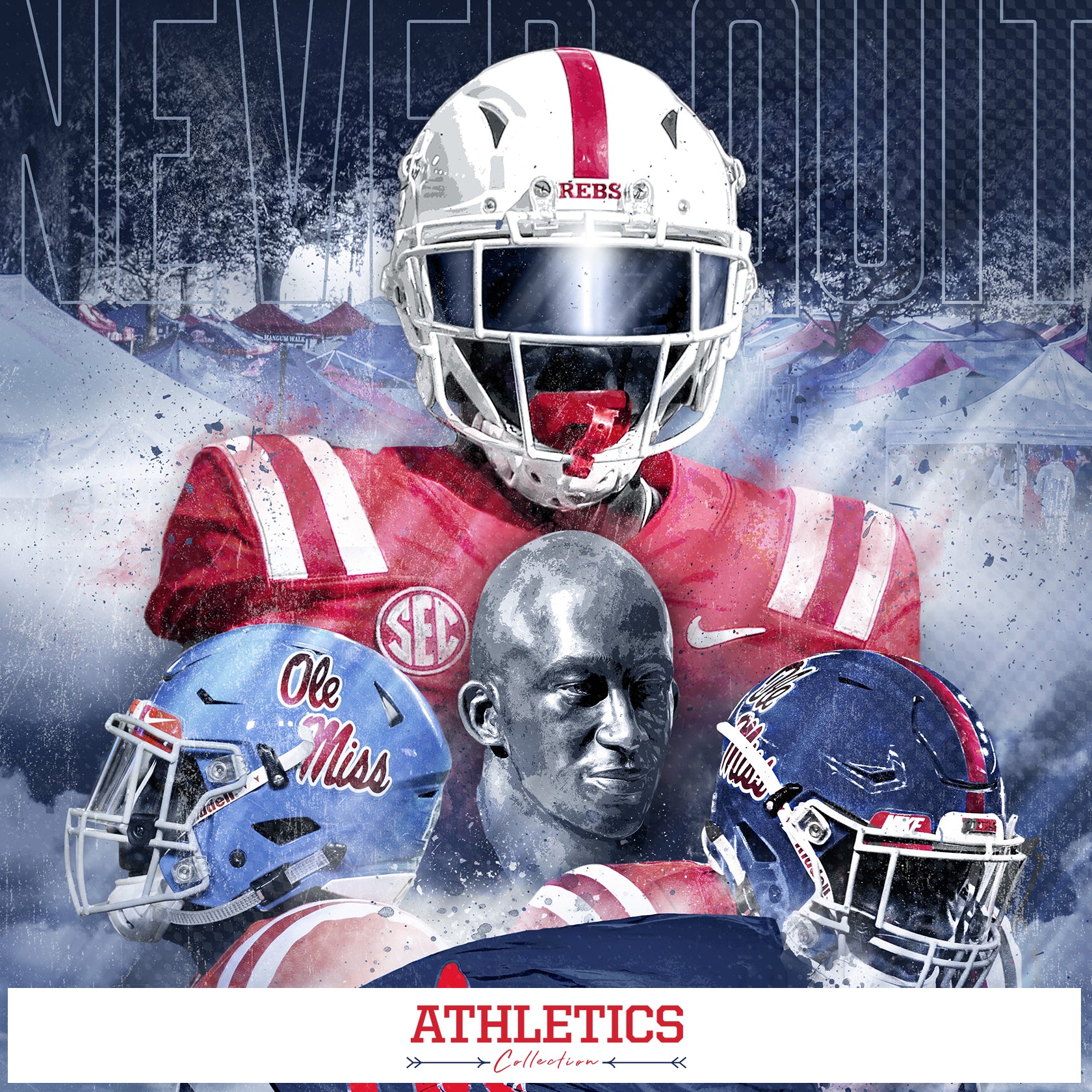 Ole Miss Rebels - Athetics Collection - Available as Canvas, Wood, Poster, Metal, Acrylic, Wall Decal and PVC Wall Arts