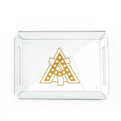 Alpha Gamma Delta - Alpha Gamma Delta Gold Badge Decorative Serving Tray