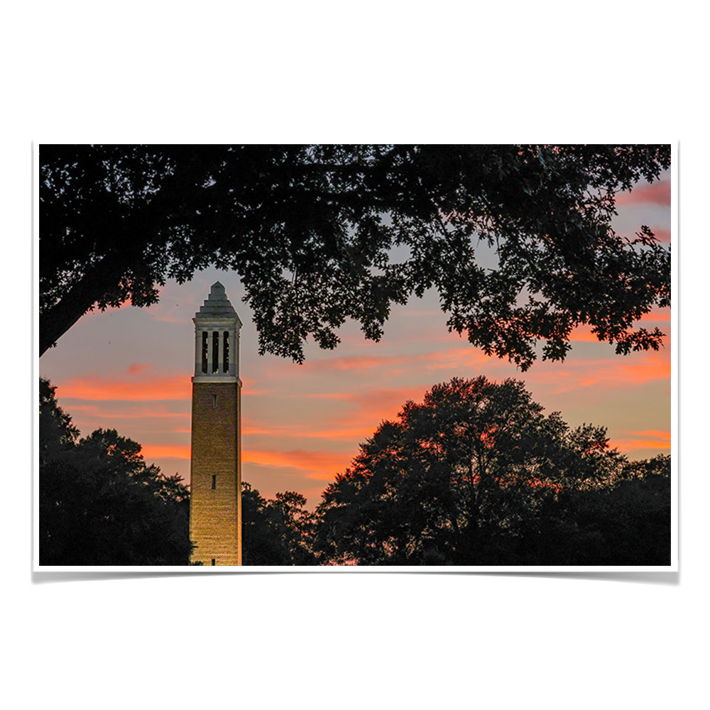 Alabama Crimson Tide - Denny Chimes Sunset - College Wall Art #Canvas