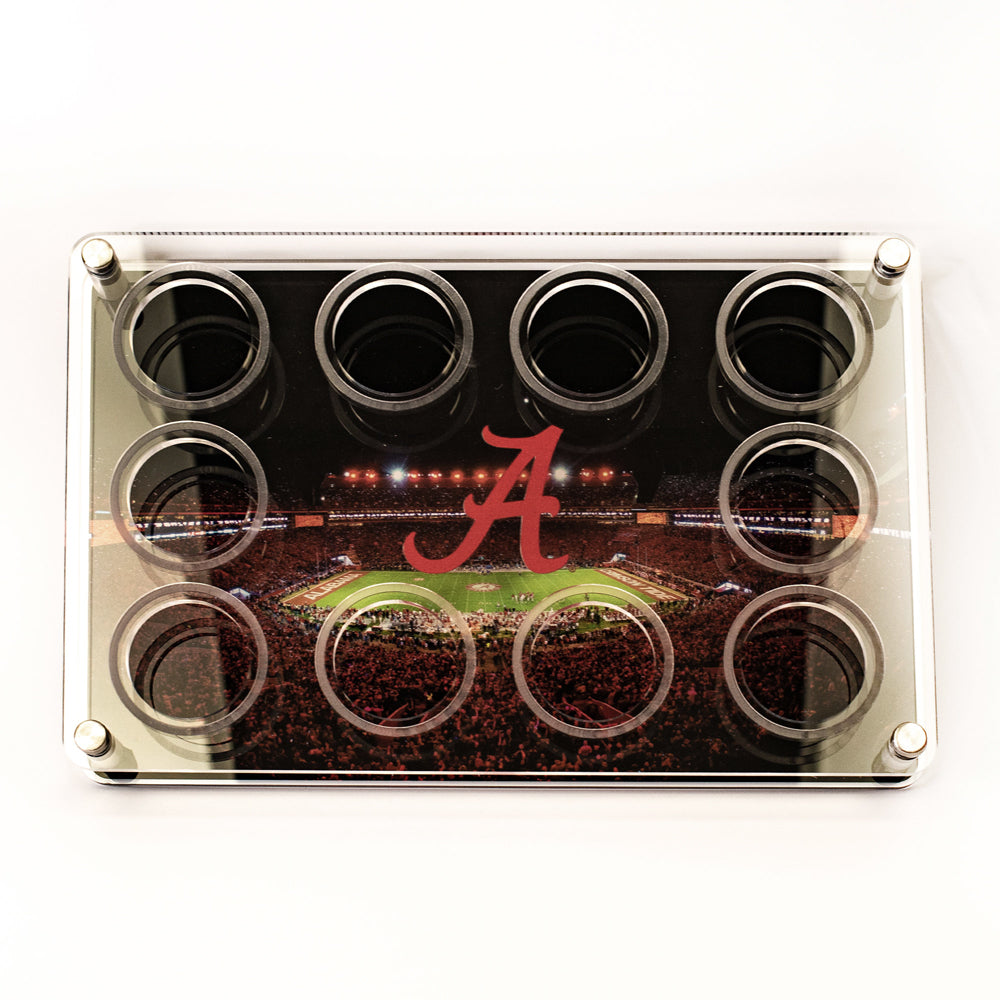 Alabama Crimson Tide  - Moon Over Bryant-Denny Acrylic Beverage and Hors d'oeuvres Tray