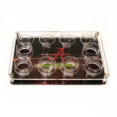 Alabama Crimson Tide  - Moon Over Bryant-Denny Acrylic Beverage and Hors d'oeuvres Tray