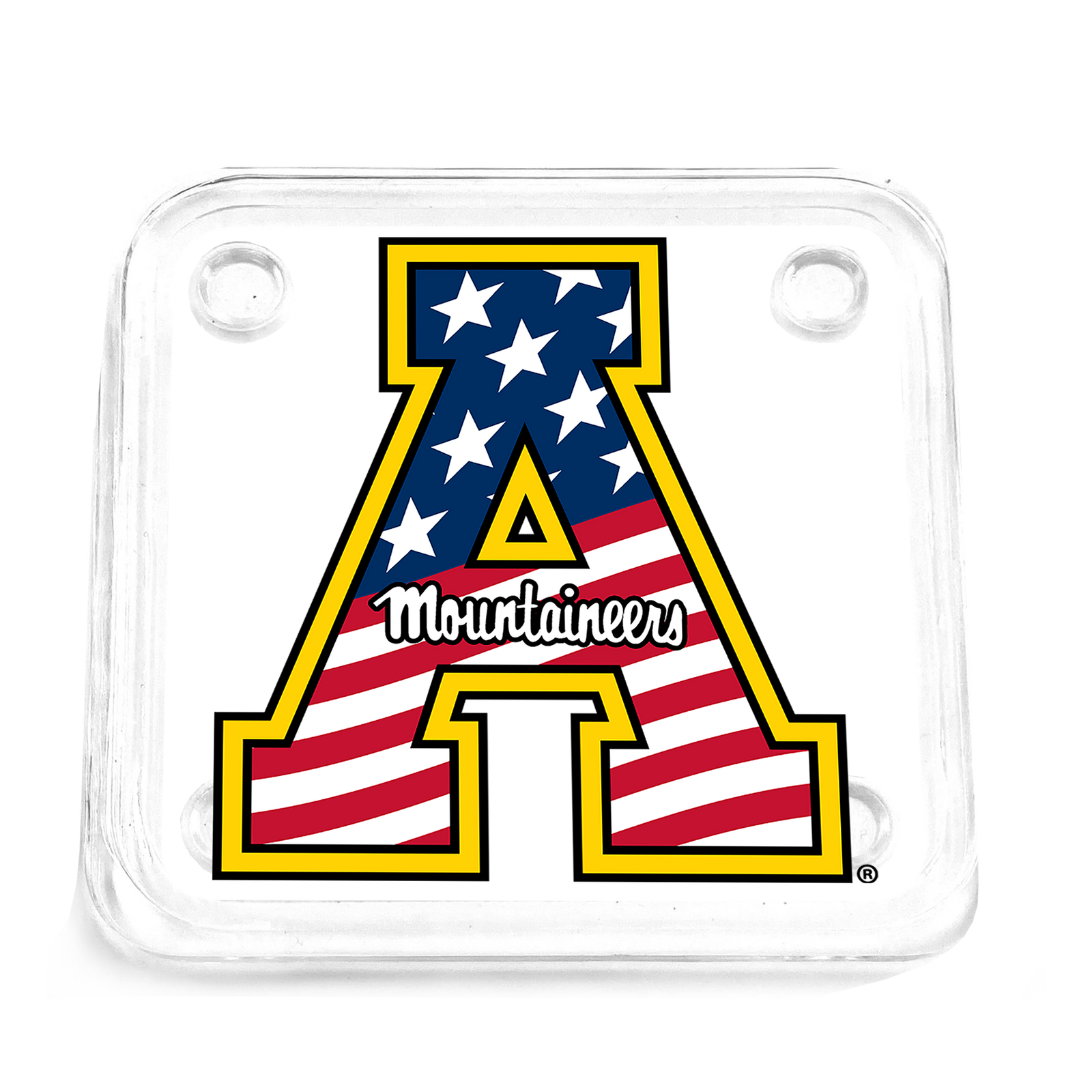 Appalachian State Mountaineers - App State Mountaineers Red, White & Blue Logo Drink Coaster - College Wall Art #Coaster