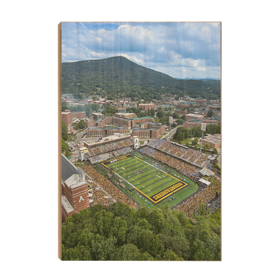 Appalachian State Mountaineers - Kidd Brewer Stadium Aerial #Wood