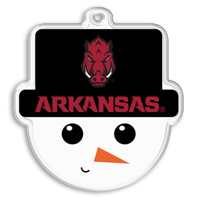 Arkansas Razorbacks - Arkansas Snowman Head Double-Sided Ornament