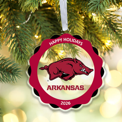 Arkansas Razorbacks - Arkansas Razorbacks Happy Holidays 2026 Ornament