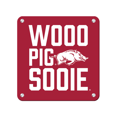 Arkansas Razorbacks - Wooo Pig Sooie - College Wall Art #Metal