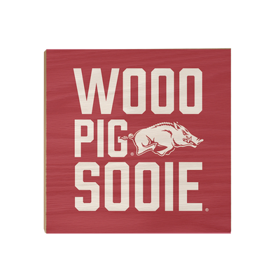 Arkansas Razorbacks - Wooo Pig Sooie - College Wall Art #Wood