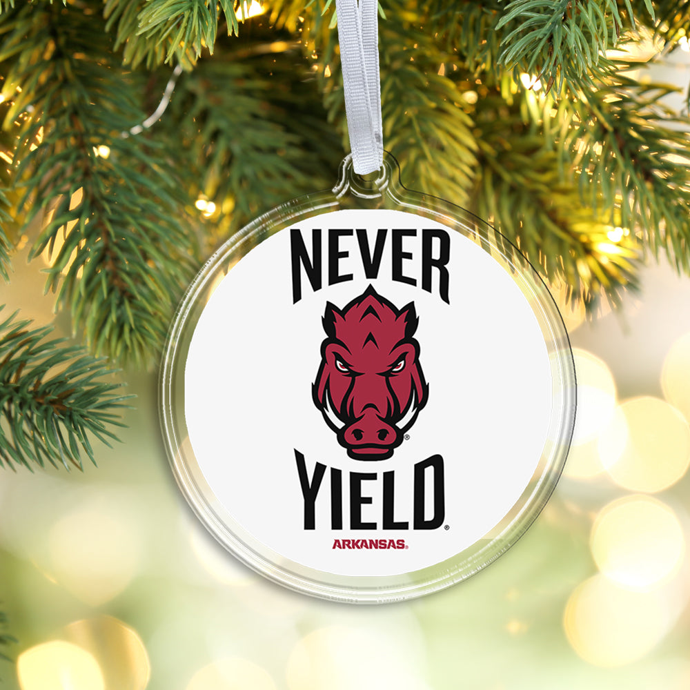Arkansas Razorbacks - Arkansas Never Yield Ornament & Bag Tag