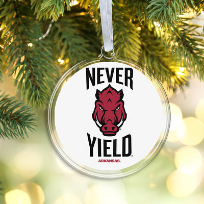 Arkansas Razorbacks - Arkansas Never Yield Ornament & Bag Tag