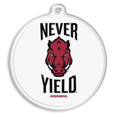 Arkansas Razorbacks - Arkansas Never Yield Ornament & Bag Tag