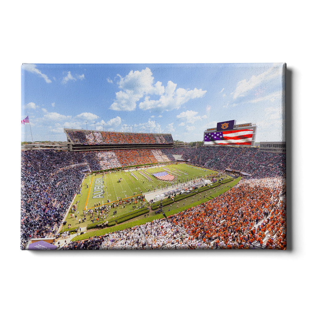 Auburn Tigers - Stars and Stripes in Jordan Hare Stadium - College Wall Art #Canvas