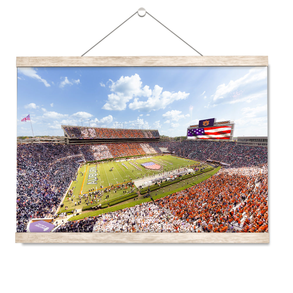 Auburn Tigers - Stars and Stripes in Jordan Hare Stadium - College Wall Art #Canvas