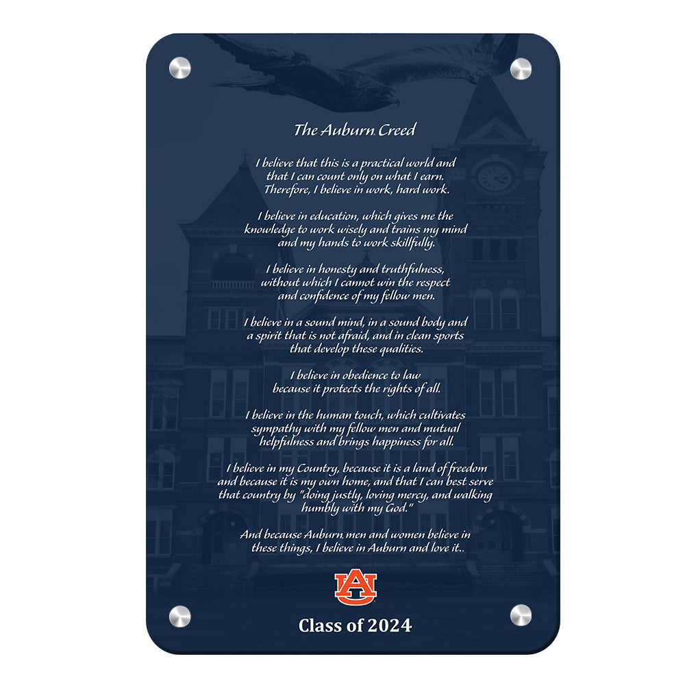 Auburn Tigers - Auburn Creed Class of 2024 - College Wall Art #Canvas