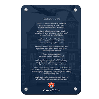 Auburn Tigers - Auburn Creed Class of 2024 - College Wall Art #Metal