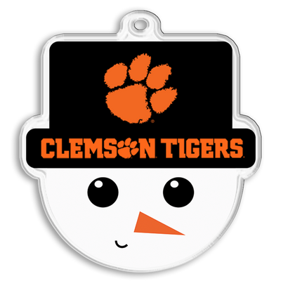 Clemson Tigers - Clemson Snowman Head Double-Sided Ornament