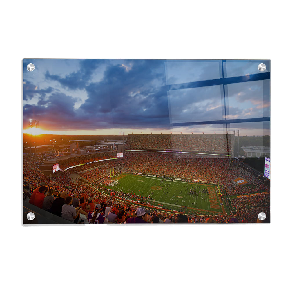 Clemson Tigers - Sunset Over Memorial Stadium - 
College Wall Art #Canvas 