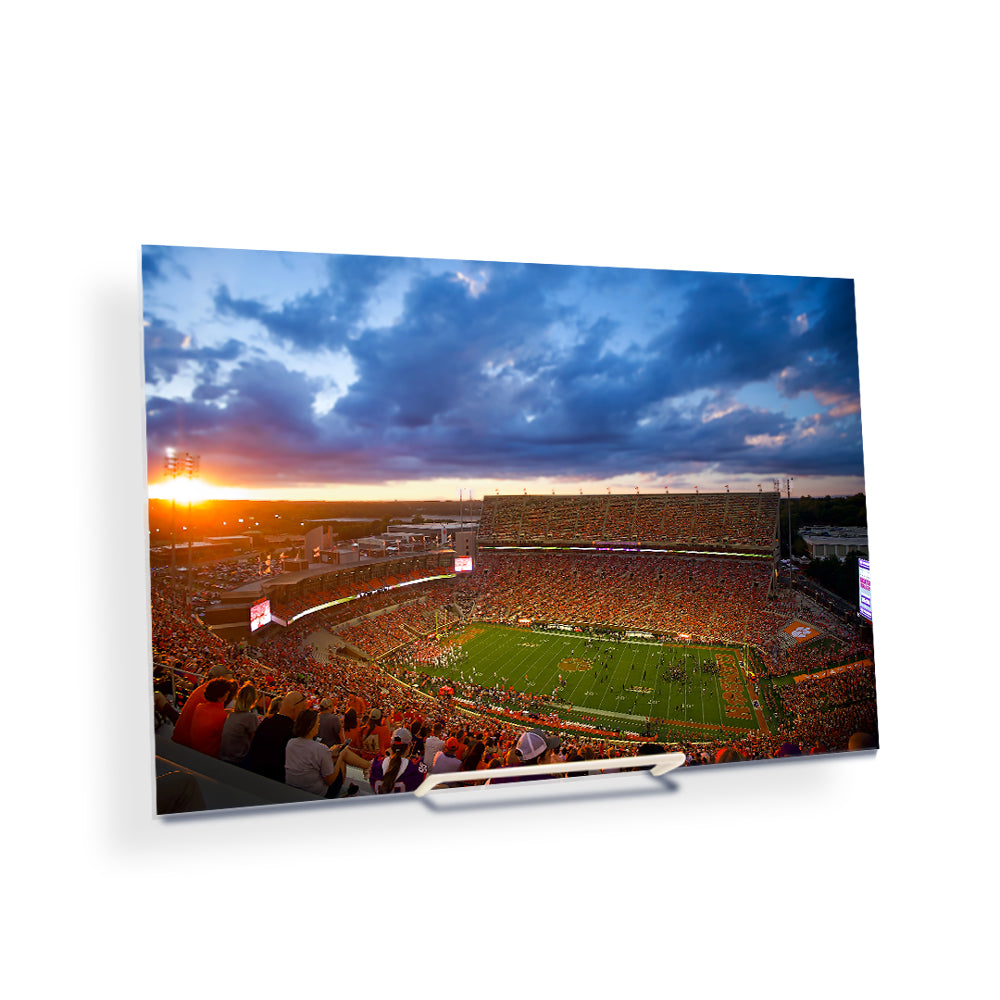 Clemson Tigers - Sunset Over Memorial Stadium - 
College Wall Art #Canvas 