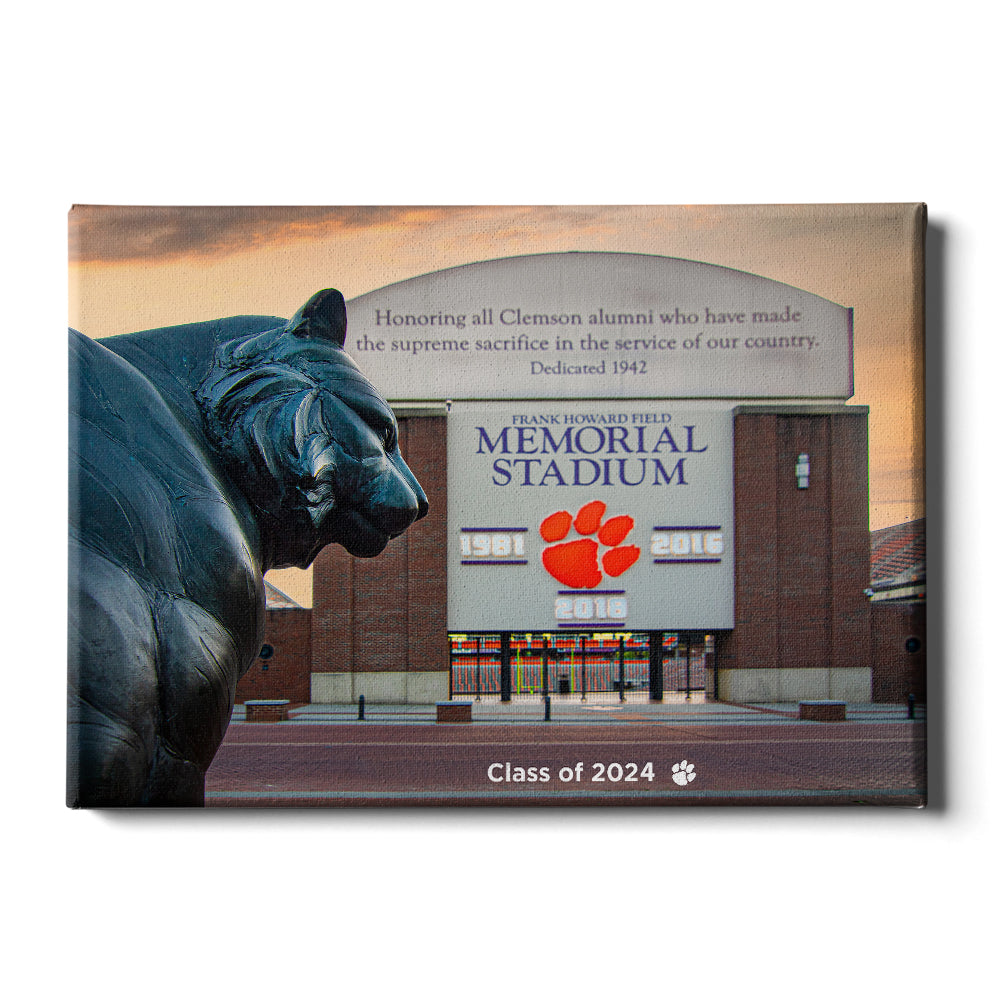 Clemson Tigers - Memorial Stadium Sunset Class of 2024 - College Wall Art #Canvas