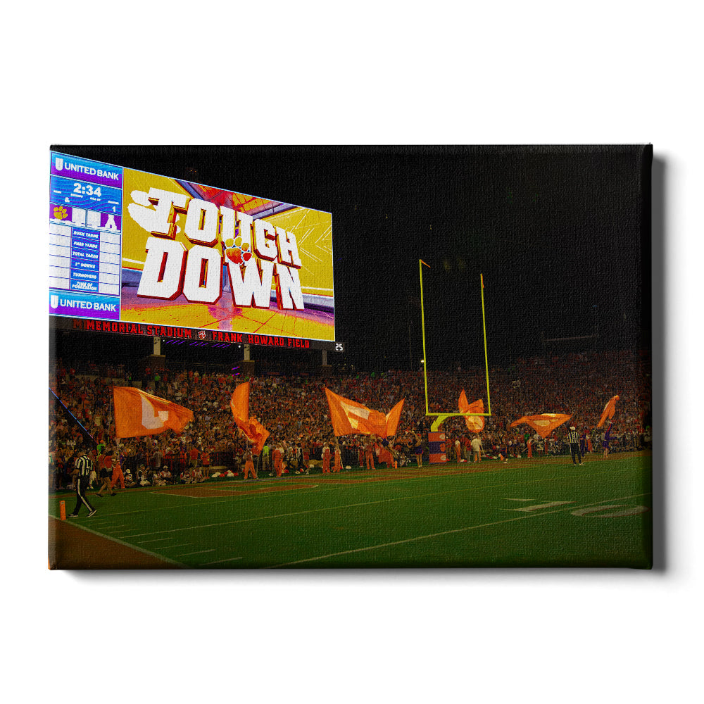 Clemson Tigers - Touch Down Clemson - College Wall Art #Canvas 