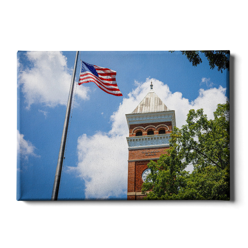 Clemson Tigers - Tillman Hall Flag - College Wall Art #Canvas