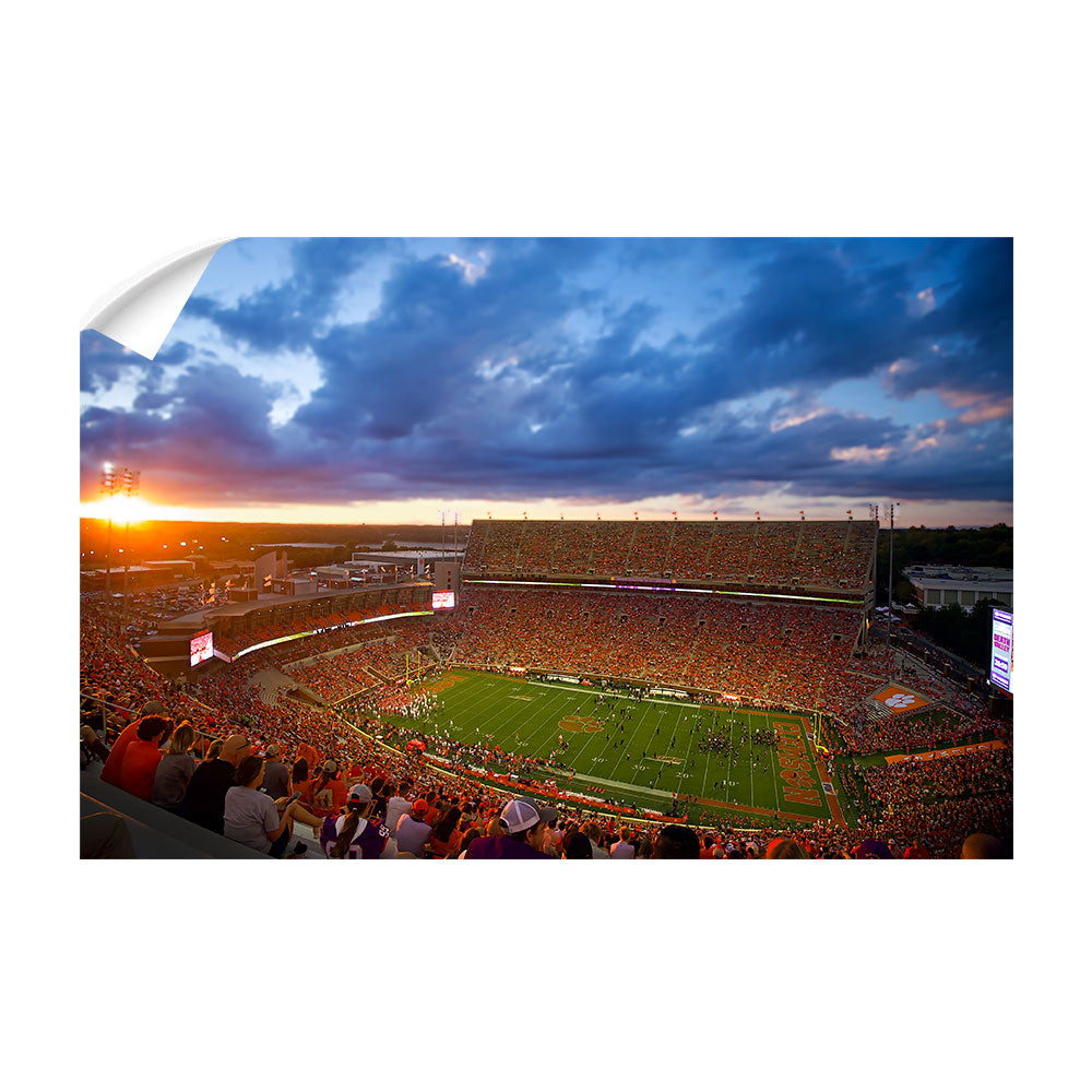 Clemson Tigers - Sunset Over Memorial Stadium - 
College Wall Art #Canvas 