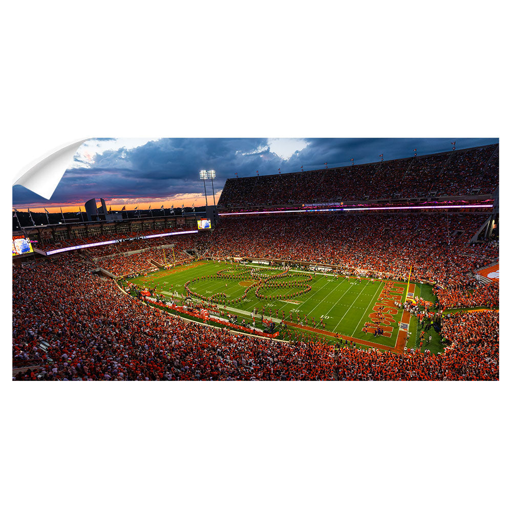 Clemson Tigers - Tiger Paw Sunset Panoramic - College Wall Art #Canvas