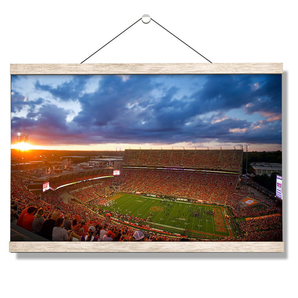 Clemson Tigers - Sunset Over Memorial Stadium - 
College Wall Art #Canvas 