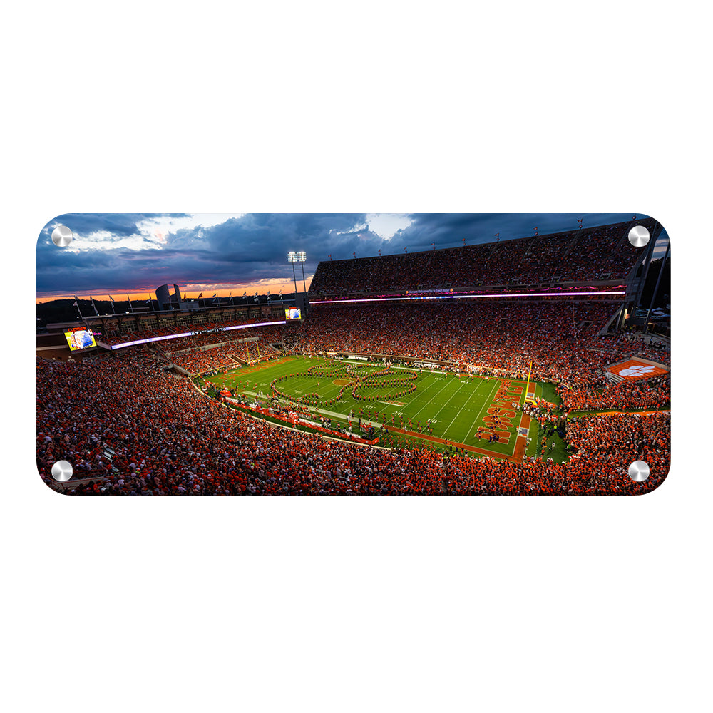 Clemson Tigers - Tiger Paw Sunset Panoramic - College Wall Art #Canvas