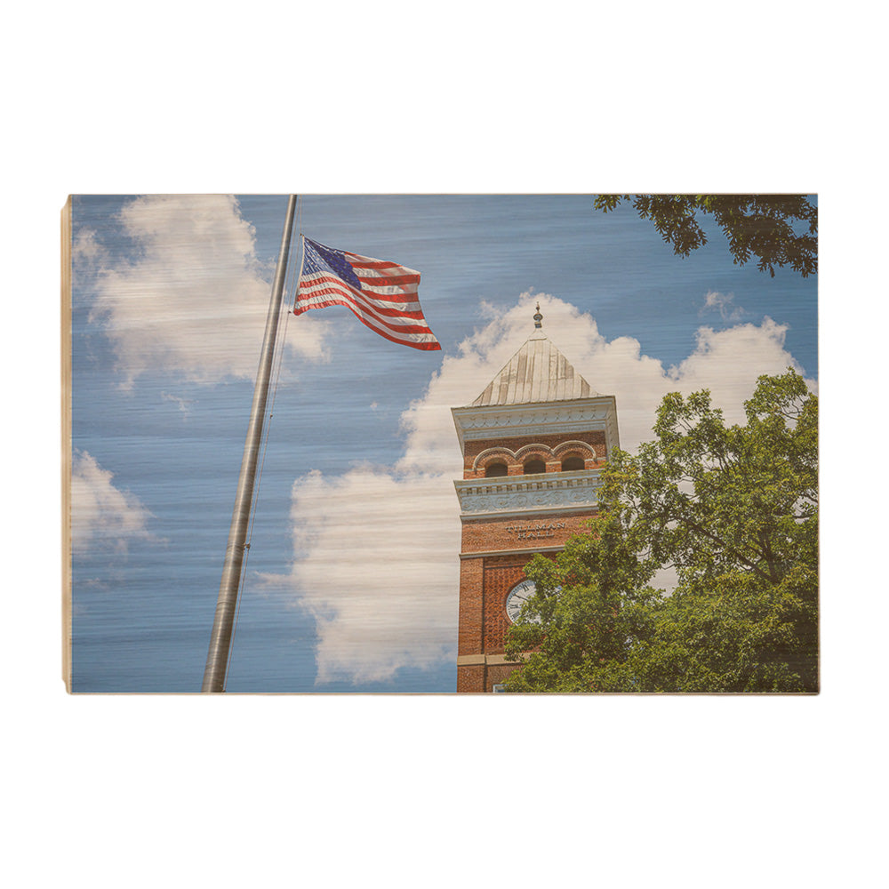 Clemson Tigers - Tillman Hall Flag - College Wall Art #Canvas