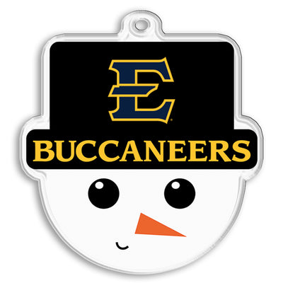 ETSU Bucs - ETSU Snowman Head Double-Sided Ornament