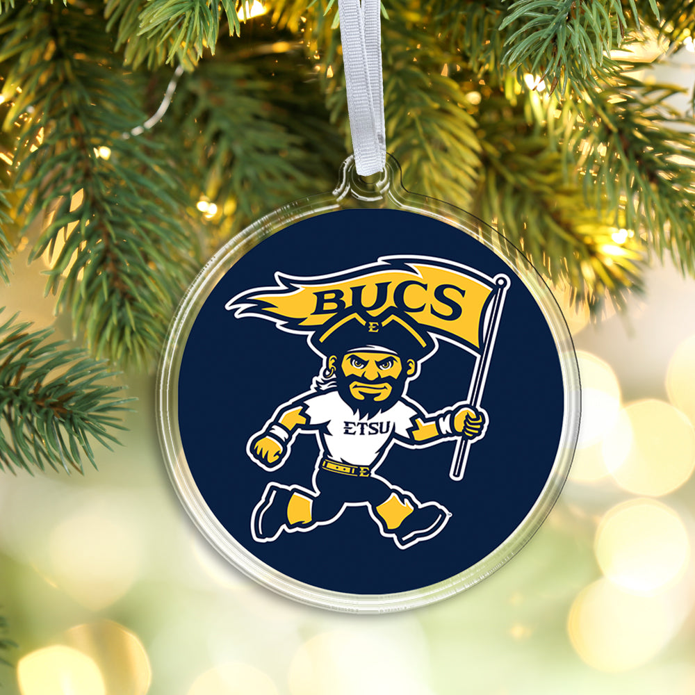 ETSU Bucs - Bucky Spirit Bag Blue Ornament & Bag Tag