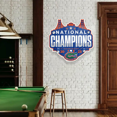 Florida Gators - 2025 Florida Gators National Champions NCAA Men's Basketball Single Layer Dimensional Wall Art