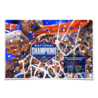 Florida Gators - Florida Gators NCAA Men's Basketball National Champions Score - College Wall Art #Poster