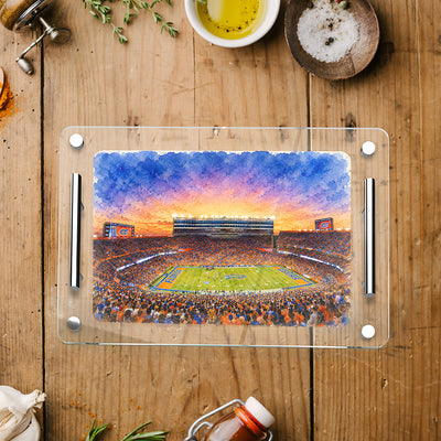 Florida Gators - Gator Watercolor Sunset Charcuterie Tray